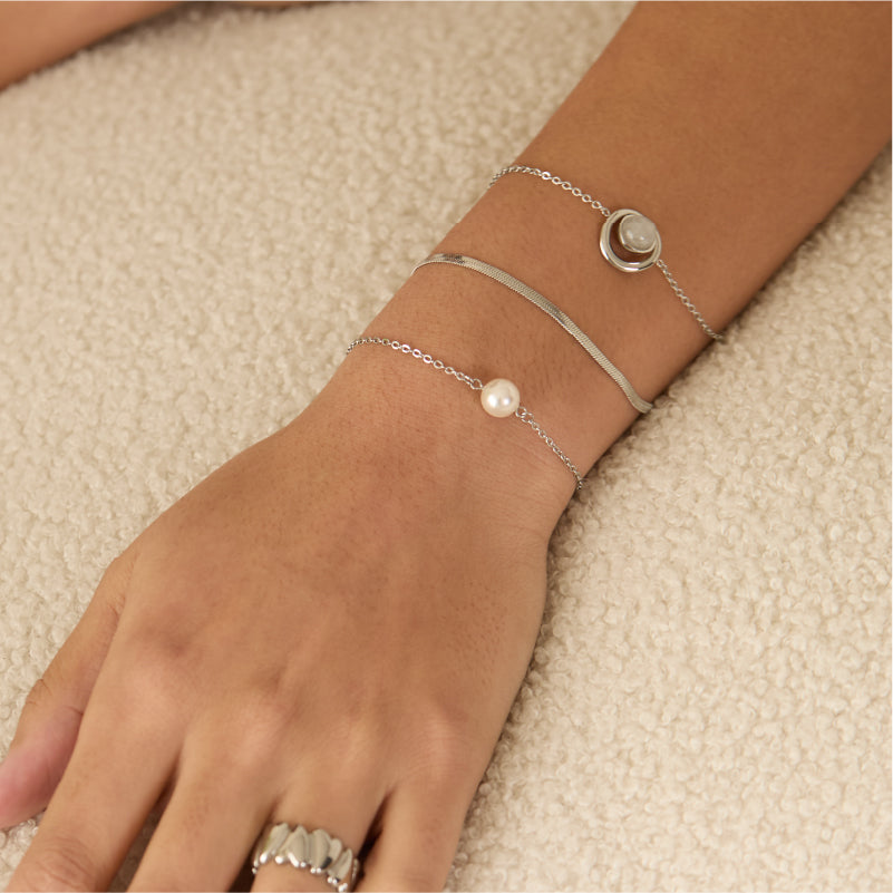 Aurora ｜ Be Yourself Crystal Pearl Bracelet (Sliver)