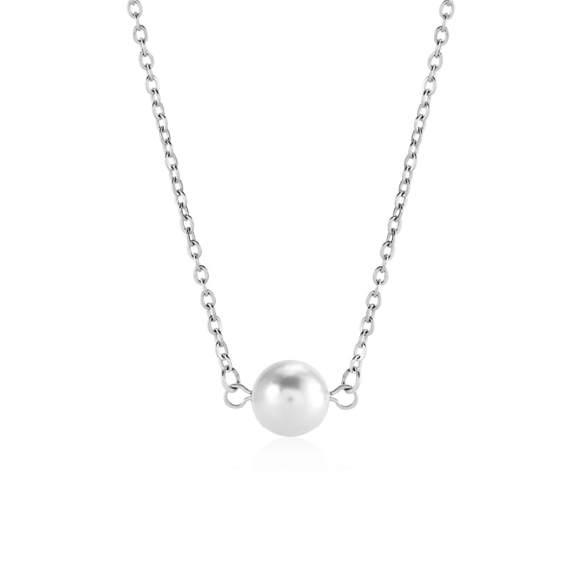 Aurora ｜ Be yourself Solitary Pearl Necklace （Silver ）