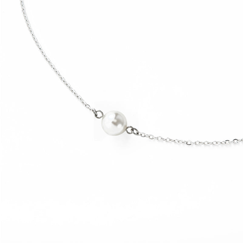 Aurora ｜ Be yourself Solitary Pearl Necklace （Silver ）