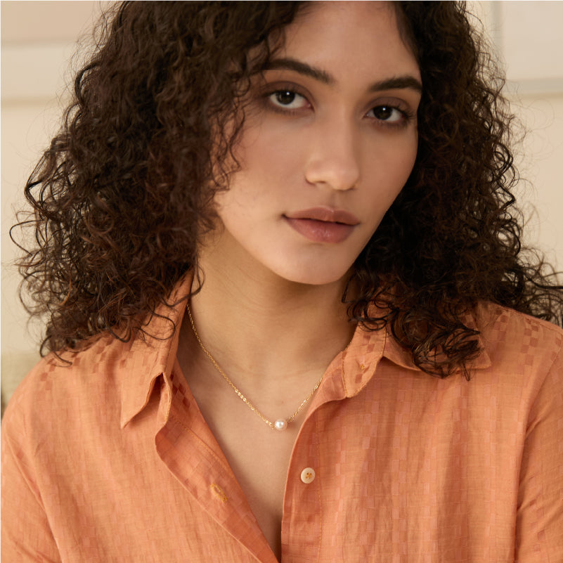 Aurora ｜ Be yourself Solitary Pearl Necklace （Gold）
